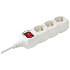 home Produžni kabl,3 utičnice, prekidač, 1.0mm², 1,5 met, bijeli - NV 3K/WH