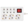 home Produžni kabl, 3 + 4 utičnice, 1.0mm², 1.5 met, bijeli - NV 17/WH