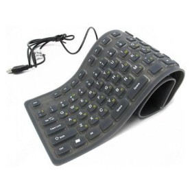 Tastatura GEMBIRD KB-109F-B, roll-up silikonska, USB+PS/2, USA layout